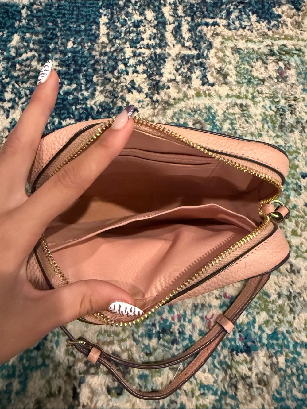 Coach Peach Pebbled Leather Crossbody Bag